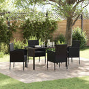 Have Spisebordssæt med pude 5 pcs Sort polyrattan