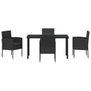 Have Spisebordssæt med pude 5 pcs Sort polyrattan