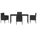Have Spisebordssæt med pude 5 pcs Sort polyrattan