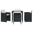 Have Spisebordssæt med pude 5 pcs Sort polyrattan