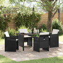 Have Spisebordssæt med pude 5 pcs Sort polyrattan