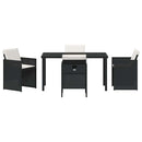 Have Spisebordssæt med pude 5 pcs Sort polyrattan