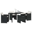 Have Spisebordssæt med pude 5 pcs Sort polyrattan