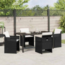 Have Spisebordssæt med pude 5 pcs Sort polyrattan