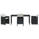Have Spisebordssæt med pude 5 pcs Sort polyrattan