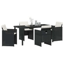 Have Spisebordssæt med pude 5 pcs Sort polyrattan