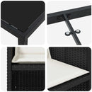 Have Spisebordssæt med pude 9 pcs Sort polyrattan