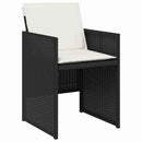 Have Spisebordssæt med pude 9 pcs Sort polyrattan
