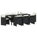 Have Spisebordssæt med pude 9 pcs Sort polyrattan