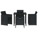 Have Spisebordssæt med pude 5 pcs Sort polyrattan