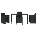Have Spisebordssæt med pude 5 pcs Sort polyrattan