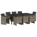 Have Spisebordssæt med pude 9 pcs Grå polyrattan
