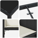 Have Spisebordssæt med pude 9 pcs Sort polyrattan