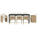 Have Spisebordssæt med pude 9 pcs Beige polyrattan