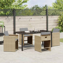 Have Spisebordssæt med pude 5 pcs Beige polyrattan