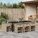 Have Spisebordssæt med pude 9 pcs Beige polyrattan