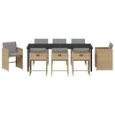 Have Spisebordssæt med pude 9 pcs Beige polyrattan
