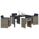 Have Spisebordssæt 5 stk. Grå polyrattan