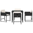 Have Spisebordssæt med pude 5 pcs Sort polyrattan