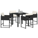 Have Spisebordssæt med pude 5 pcs Sort polyrattan