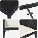 Have Spisebordssæt med pude 5 pcs Sort polyrattan