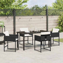 Have Spisebordssæt med pude 5 pcs Sort polyrattan