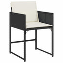 Have Spisebordssæt med pude 5 pcs Sort polyrattan