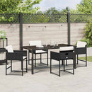 Have Spisebordssæt med pude 5 pcs Sort polyrattan