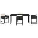 Have Spisebordssæt med pude 5 pcs Sort polyrattan