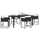 Have Spisebordssæt med pude 5 pcs Sort polyrattan