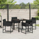 Have Spisebordssæt med pude 5 pcs Sort polyrattan