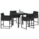 Have Spisebordssæt med pude 5 pcs Sort polyrattan