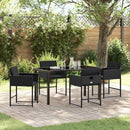 Have Spisebordssæt med pude 5 pcs Sort polyrattan