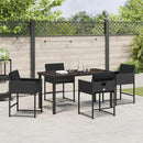 Have Spisebordssæt med pude 5 pcs Sort polyrattan