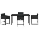 Have Spisebordssæt med pude 5 pcs Sort polyrattan