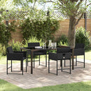 Have Spisebordssæt med pude 5 pcs Sort polyrattan