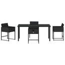 Have Spisebordssæt med pude 5 pcs Sort polyrattan