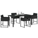 Have Spisebordssæt med pude 5 pcs Sort polyrattan