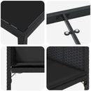 Have Spisebordssæt med pude 9 pcs Sort polyrattan