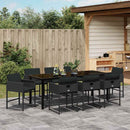 Have Spisebordssæt med pude 9 pcs Sort polyrattan