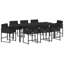 Have Spisebordssæt med pude 9 pcs Sort polyrattan
