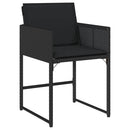 Have Spisebordssæt med pude 9 pcs Sort polyrattan
