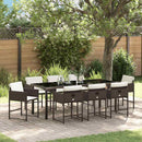 Have Spisebordssæt med pude 9 pcs Brun polyrattan