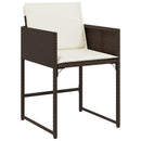 Have Spisebordssæt med pude 9 pcs Brun polyrattan