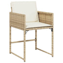 Have Spisebordssæt med pude 9 pcs Beige polyrattan