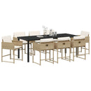 Have Spisebordssæt med pude 9 pcs Beige polyrattan