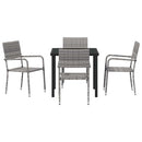 Have Spisebordssæt med pude 5 pcs Grå polyrattan
