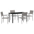 Have Spisebordssæt med pude 5 pcs Grå polyrattan