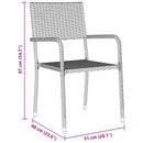 Have Spisebordssæt med pude 5 pcs Grå polyrattan