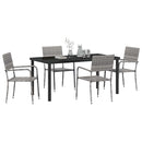 Have Spisebordssæt med pude 5 pcs Grå polyrattan